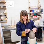 Kate Langrish-Smith working in her studio 2019